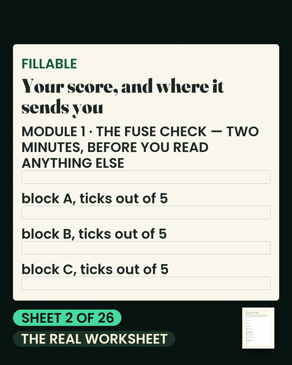 The Short Fuse — Real pages from inside The Short Fuse, shown as printed